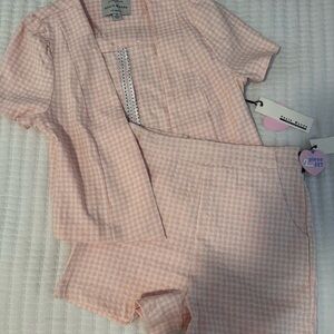 Haute Monde Pink Gingham Two-Piece Set (summer vacation business casual)